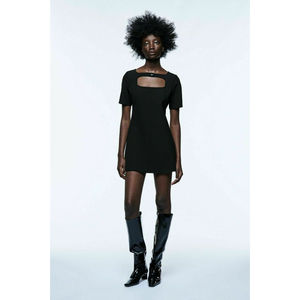 ZARA NWT Cut Out Short Dress Black M